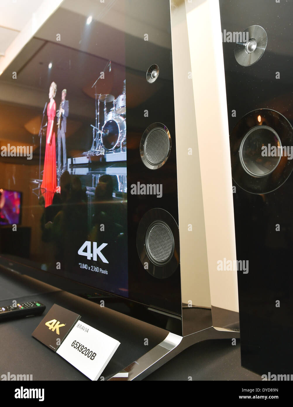 Tokyo, Japan. 15th Apr, 2014. Sony unveils a slew of Bravia 4K LED/LCD