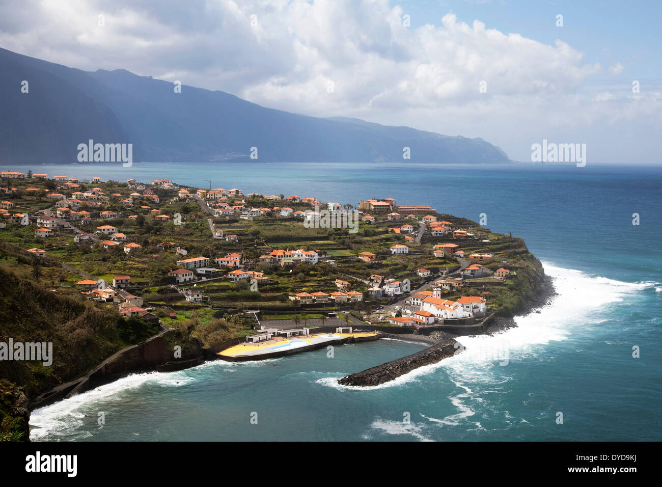 Townscape of Ponta Delgada, North Coast, Madeira Island, Portugal Stock Photo
