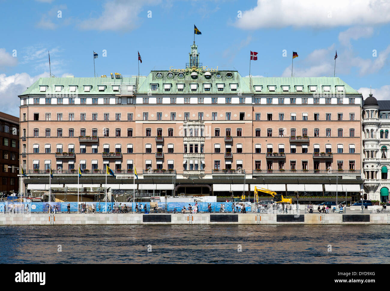 Grand Hotel, Södra Blasieholmshamnen, Stockholm, Stockholms län or Stockholm County, Sweden Stock Photo