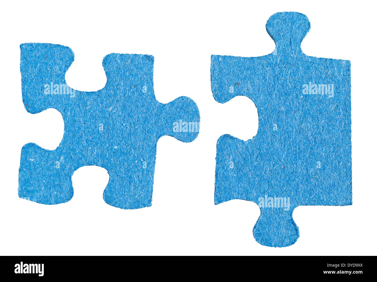 two separated jigsaw puzzle pieces isolated on white background Stock Photo  - Alamy