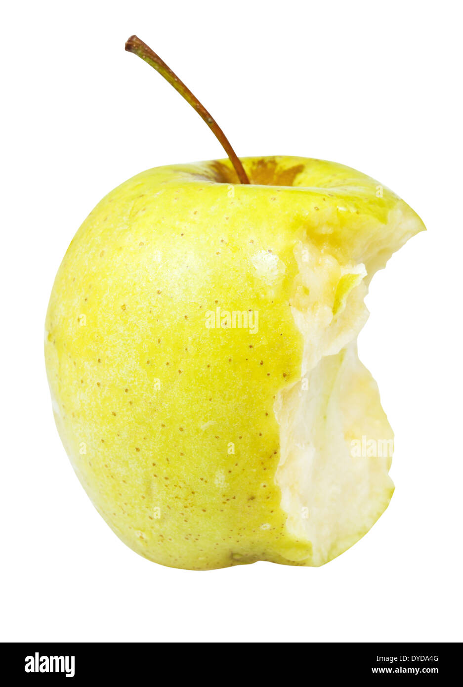 half of golden delicious apple isolated on white background Stock Photo