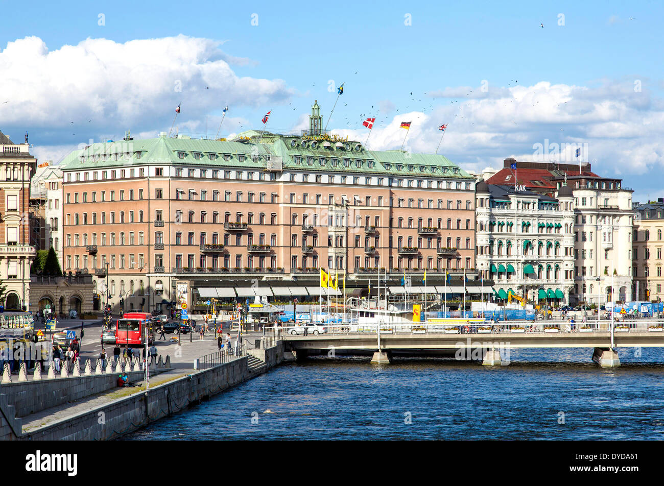Grand Hotel, Södra Blasieholmshamnen, Stockholm, Stockholm County, Sweden Stock Photo