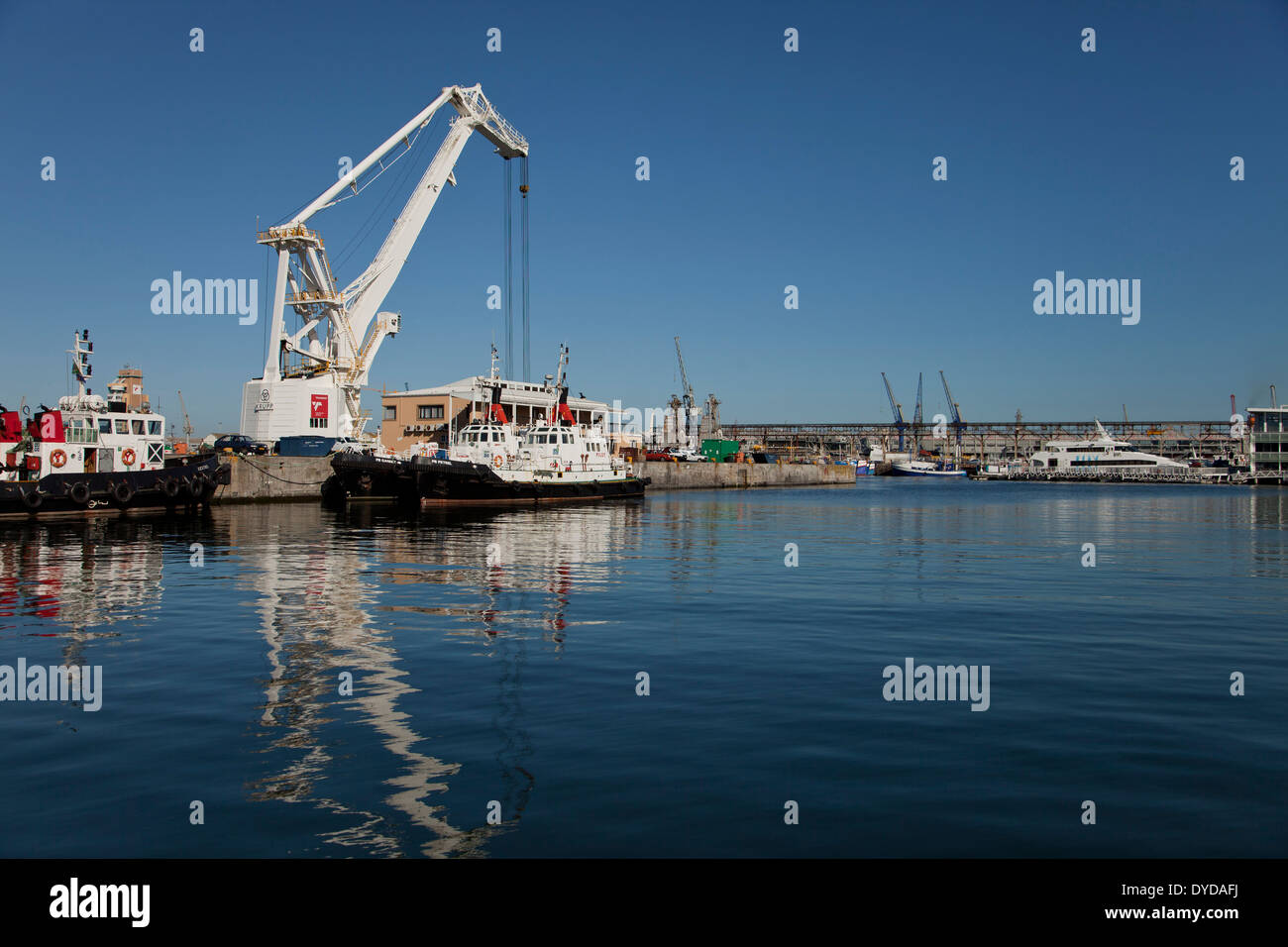 Harbour and crane, Victoria & Alfred Waterfront, Cape Town, Western Cape, South Africa Stock Photo
