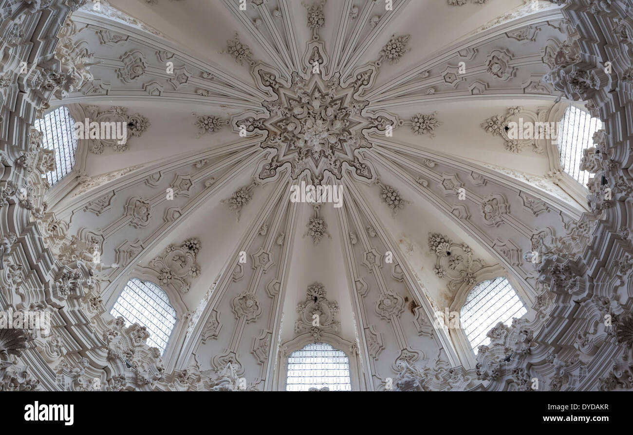 Exuberant baroque stucco work at the cupola of the Asunción church, Priego de Córdoba, Córdoba province, Andalusia, Spain Stock Photo