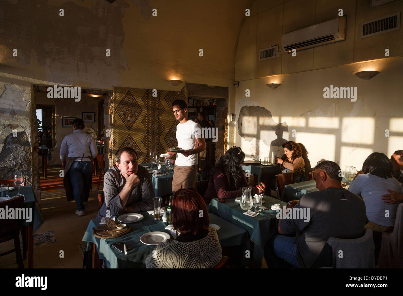 Uri Buri fish restaurant in the old city of Akko (Acre), Israel. Stock Photo