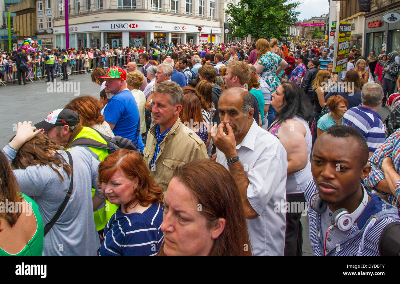 View of the crowd at Leicester Caribbean Carnival. Stock Photo