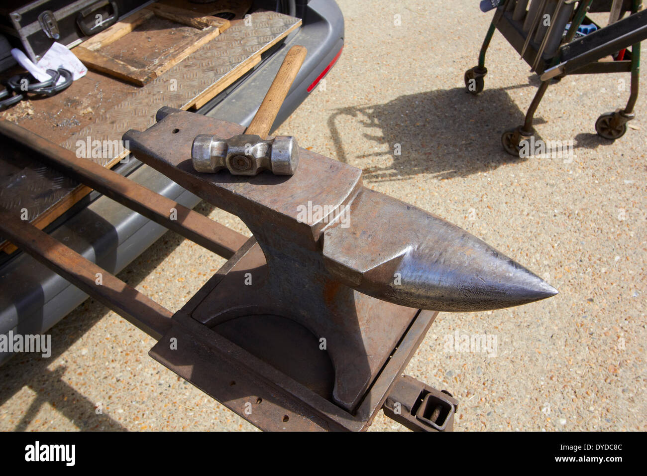 A blacksmiths portable anvil. Stock Photo