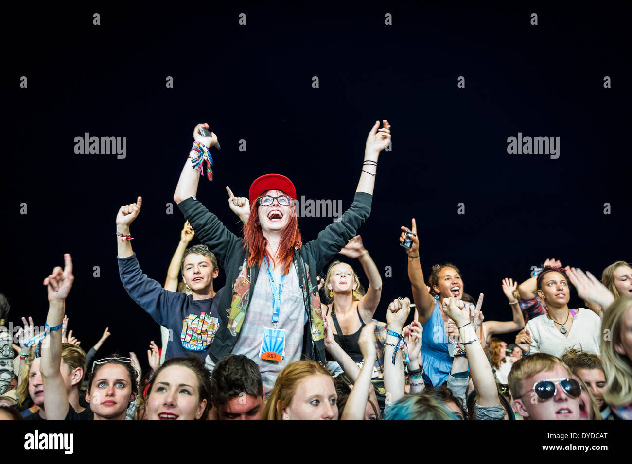 The audience at the Brownstock Festival in Essex. Stock Photo