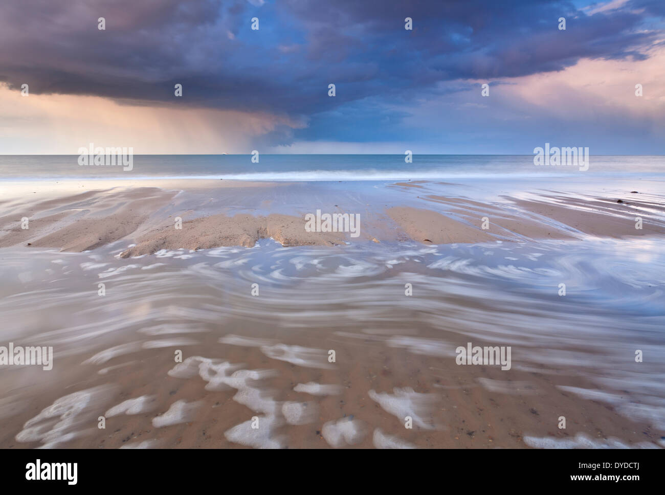 A storm passes over Horsey beach on the Norfolk coast. Stock Photo