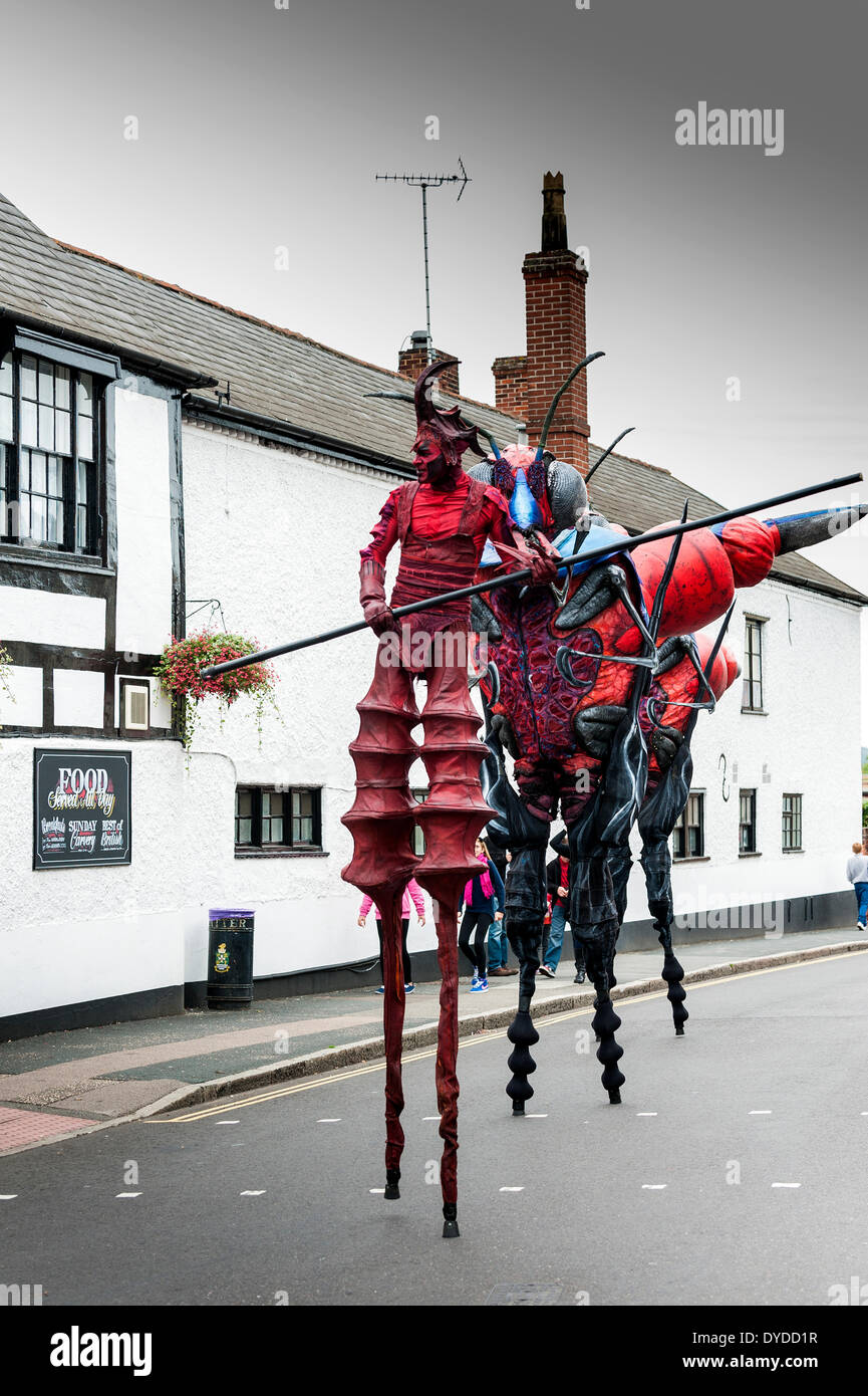 The XL Insects performing at the Witham International Puppet Festival. Stock Photo