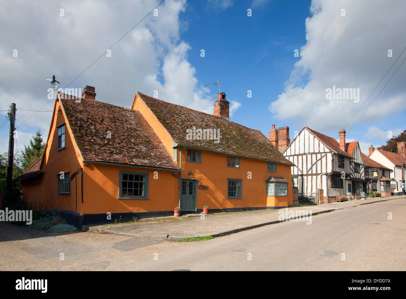 The picturesque village of Kersey in Suffolk. Stock Photo