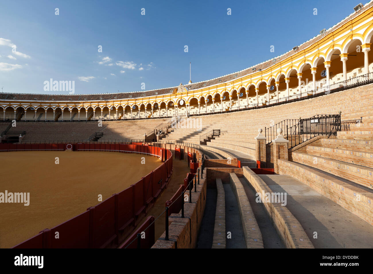 Inside the Plaza de toros de la Real Maestranza in Seville. Stock Photo