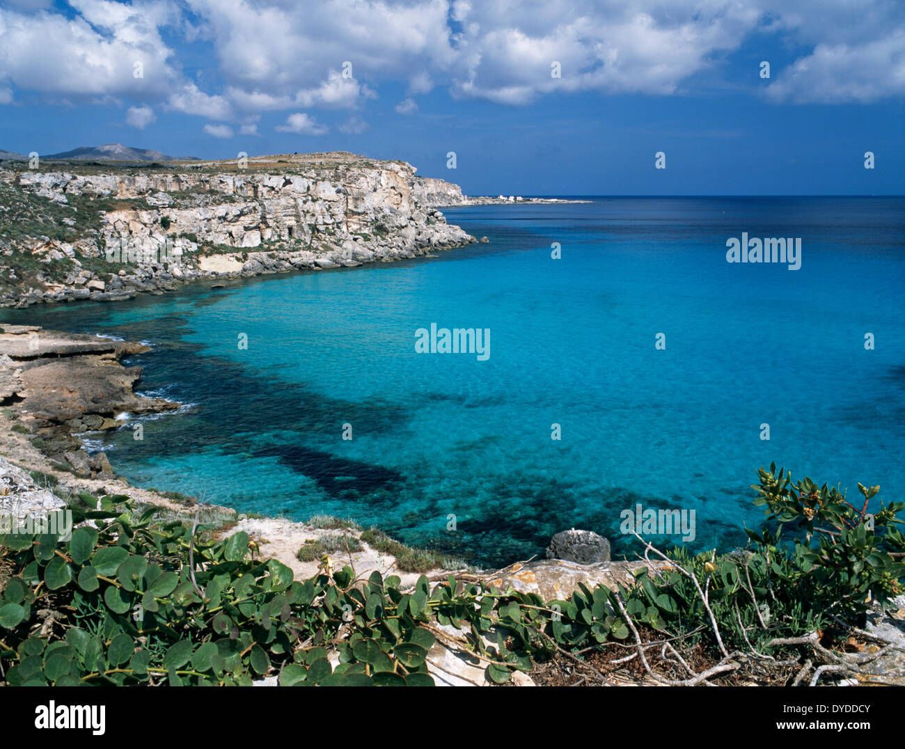 Cala Rossa bay at Favignana on the Egadi Islands. Stock Photo