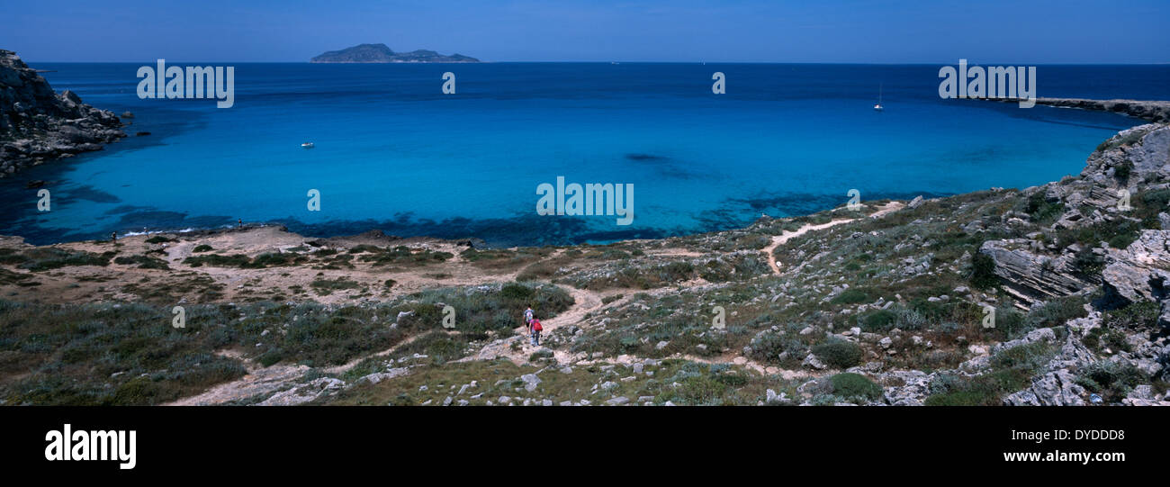 Cala Rossa bay at Favignana in the Egadi Islands. Stock Photo