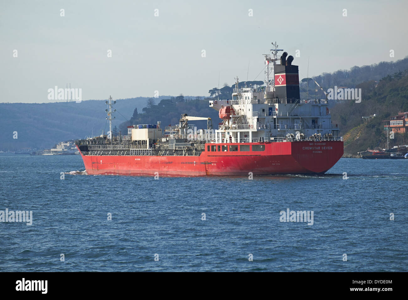 Commercial shipping on the Bosphorus, Istanbul, Turkey. Stock Photo