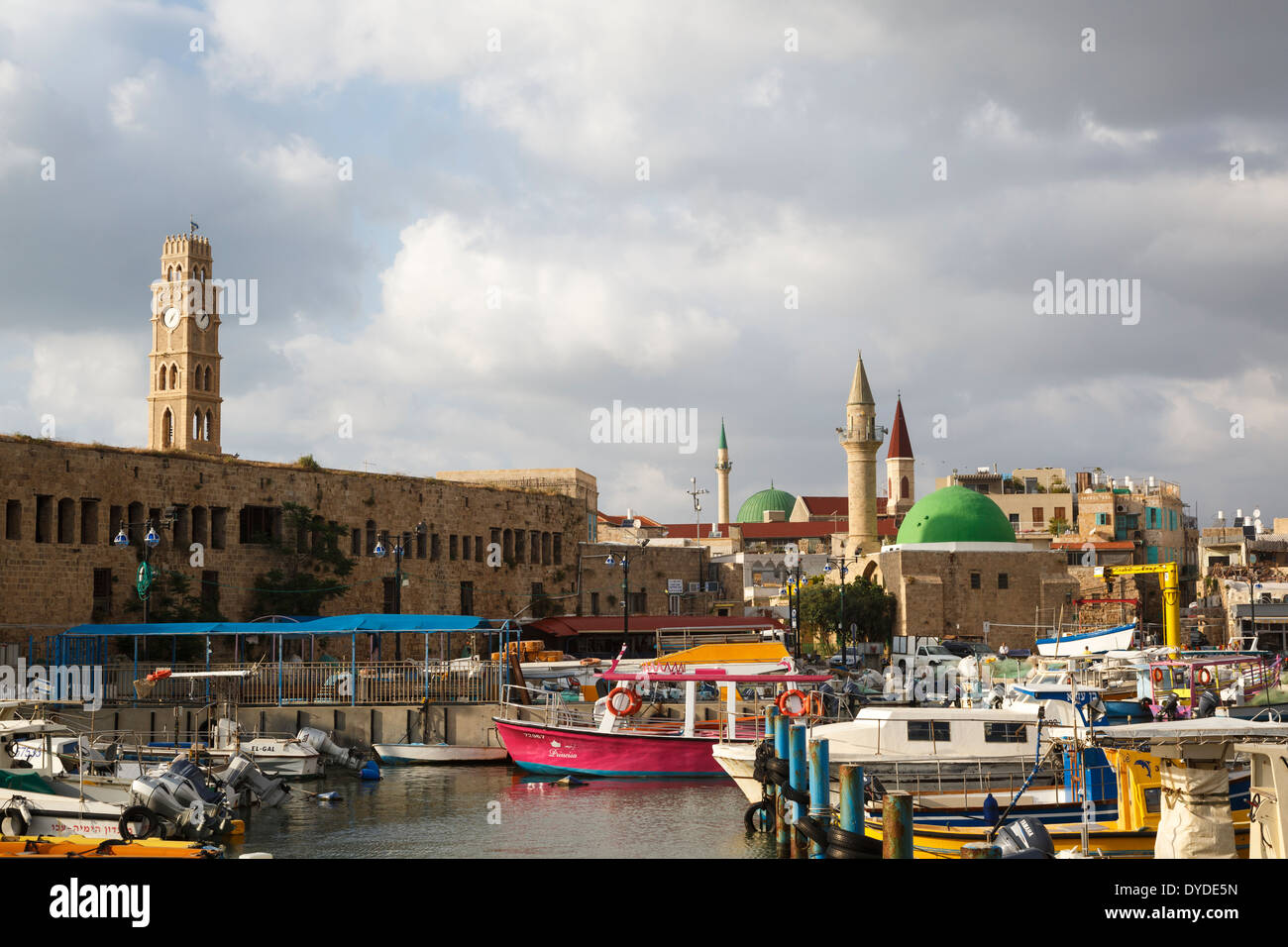 The port at the old city of Akko (Acre), Israel. Stock Photo