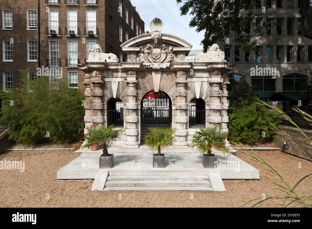 York House River Gate in Embankment Gardens London. Stock Photo