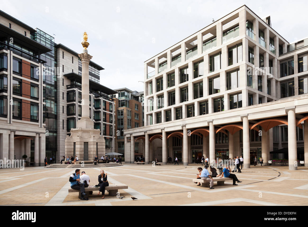 Patenoster Square and column in London. Stock Photo