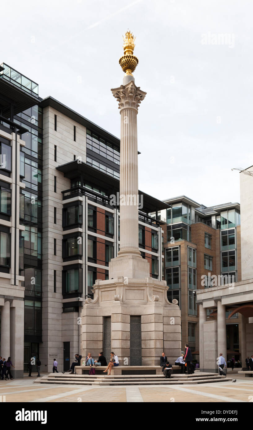 Patenoster Square and column in London. Stock Photo