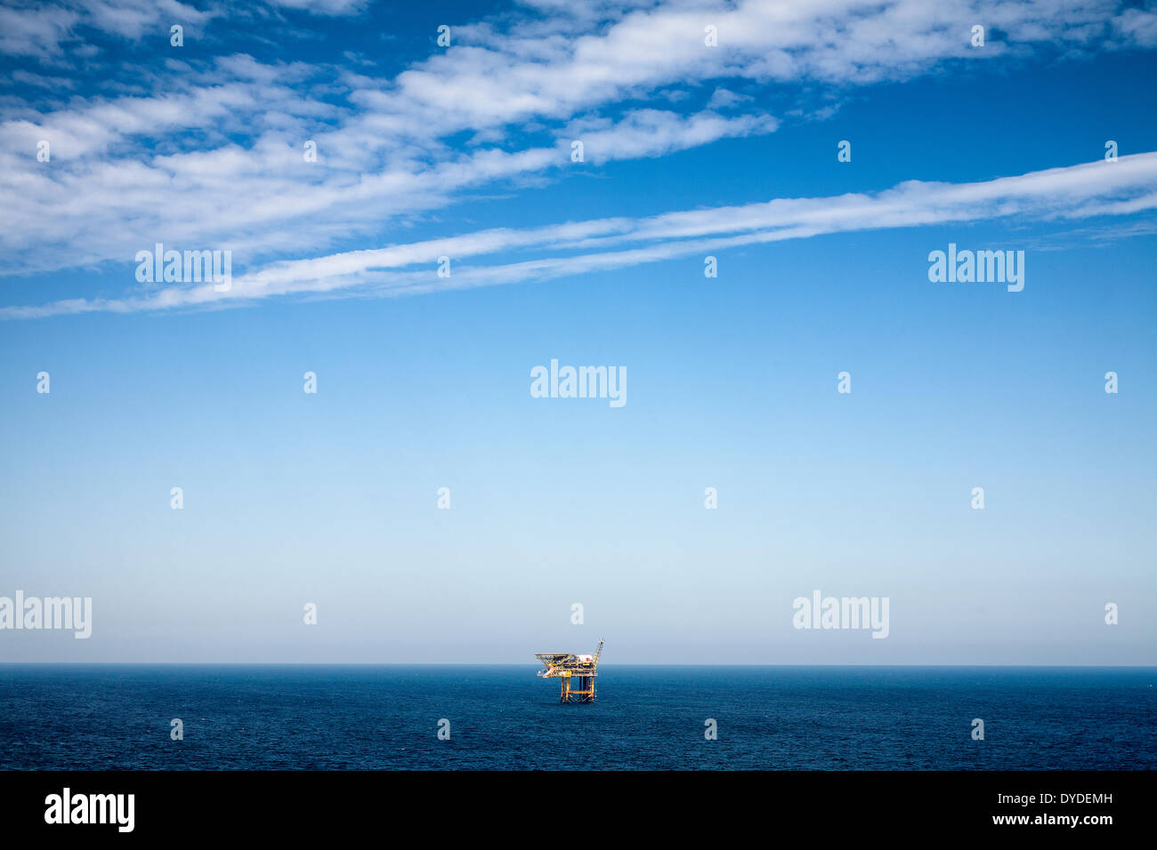 Oil rig in the North Sea. Stock Photo