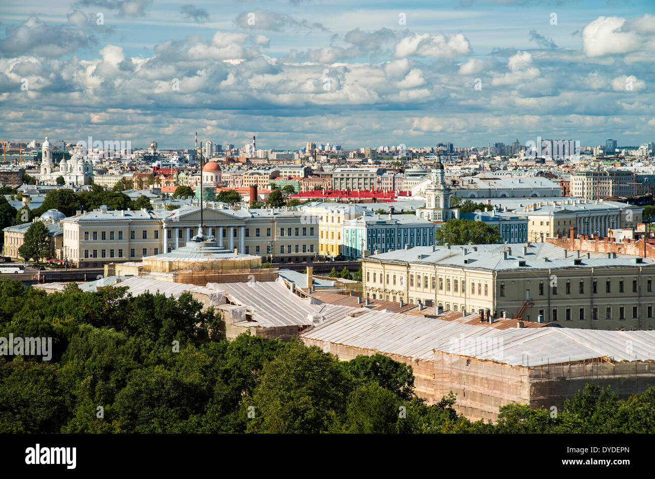 Views over Saint Petersburg from the top of Saint Isaac's Cathedral. Stock Photo