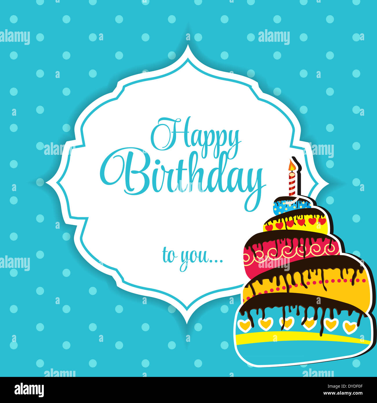 Happy Birthday Card Vector Illustration Stock Photo - Alamy