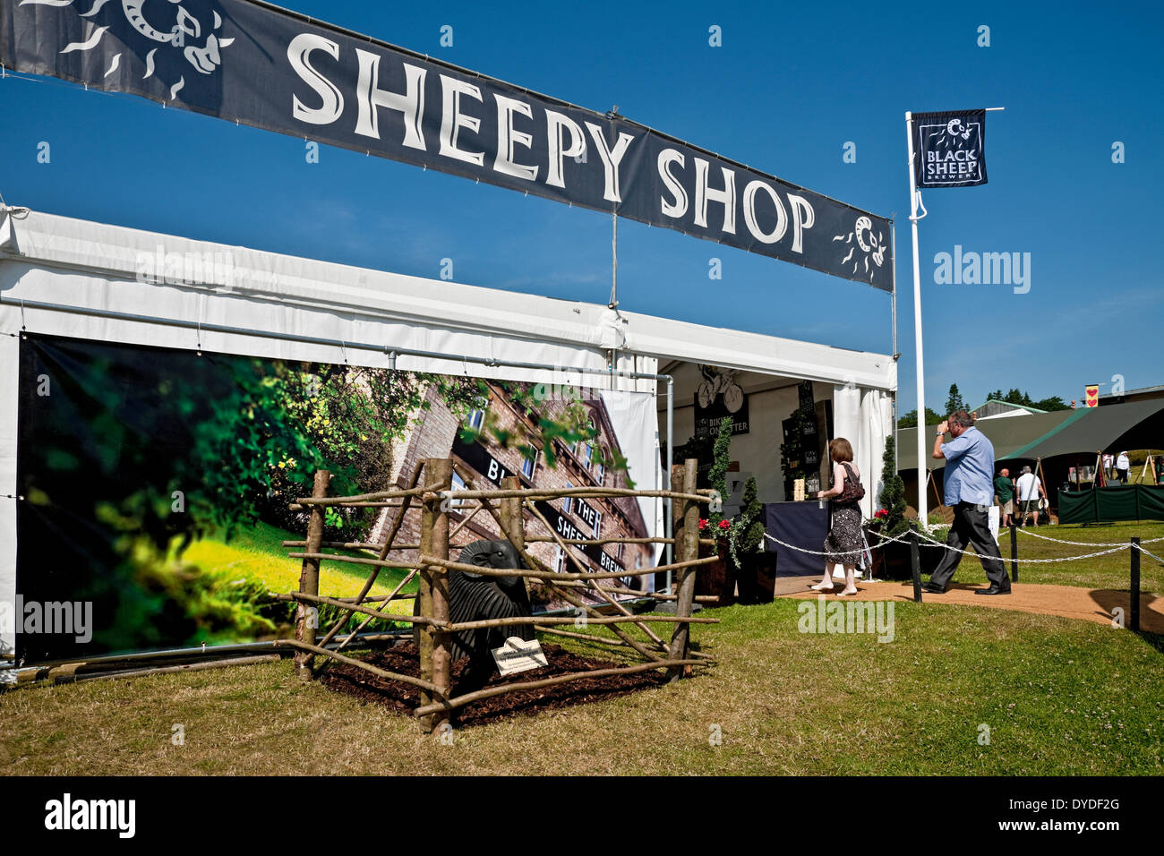 Black Sheep Brewery exhibition tent at the Great Yorkshire Show. Stock Photo