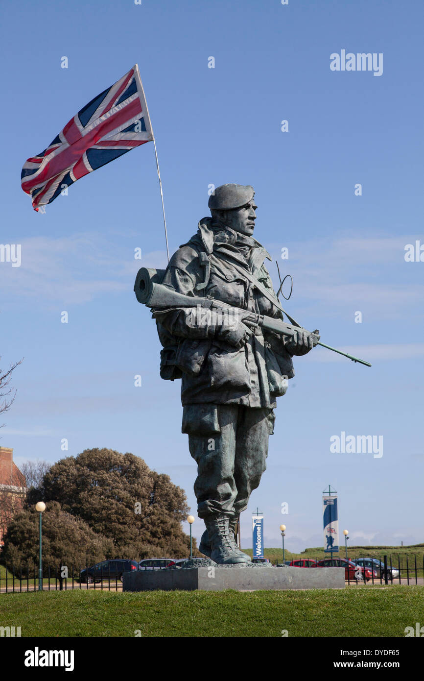 Statue of a Royal Marine outside the Royal Marine Museum in Portsmouth. Stock Photo