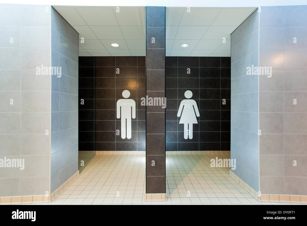 Male and female icons at changing rooms entrance. Stock Photo