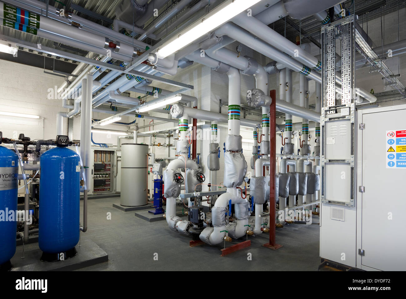 Interior plant room at Help for Heroes Rehabilitation Complex at Headley Court. Stock Photo