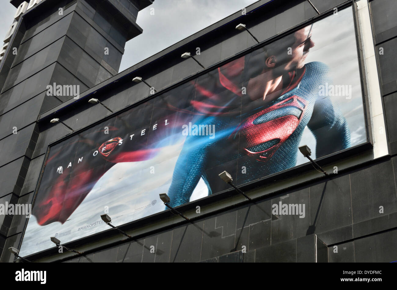 Superman Man of Steel billboard outside the Odeon Cinema. Stock Photo