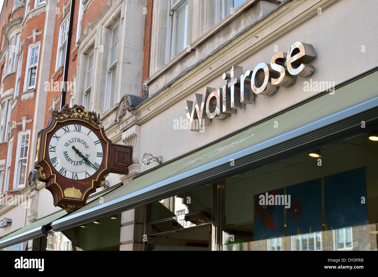Waitrose Supermarket in Marylebone High Street. Stock Photo
