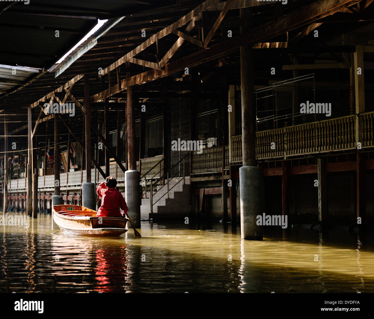 The Damnoen Saduak floating market. Stock Photo