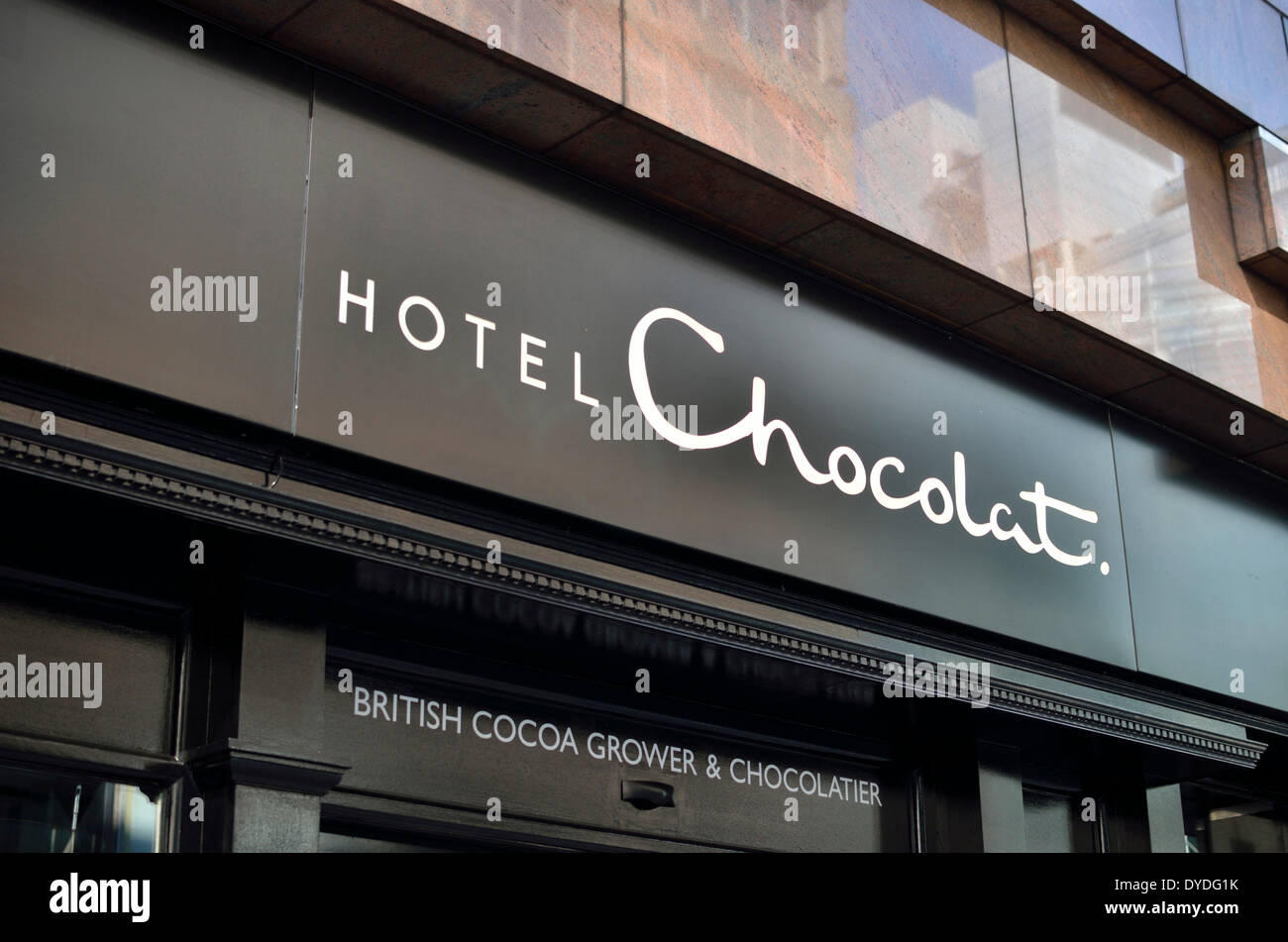 Hotel Chocolat chocolate store in Moorgate. Stock Photo