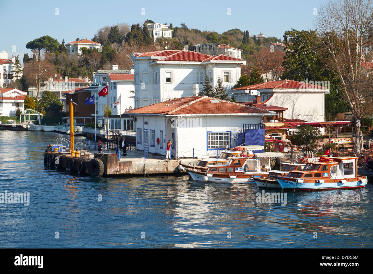Architecture on the Bosphorus Strait, Istanbul in Turkey. Stock Photo