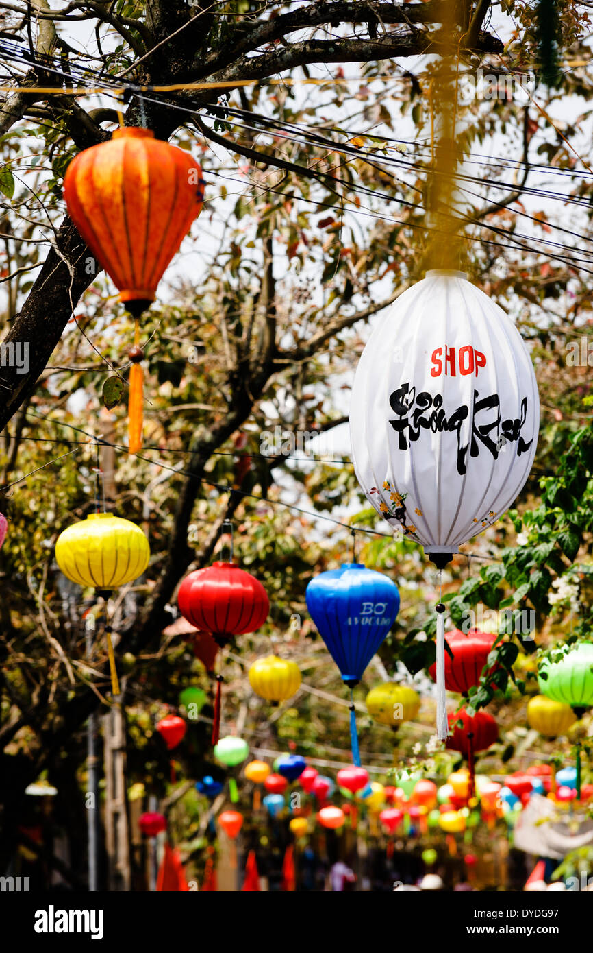 Hanging lanterns in Hoi An. Stock Photo