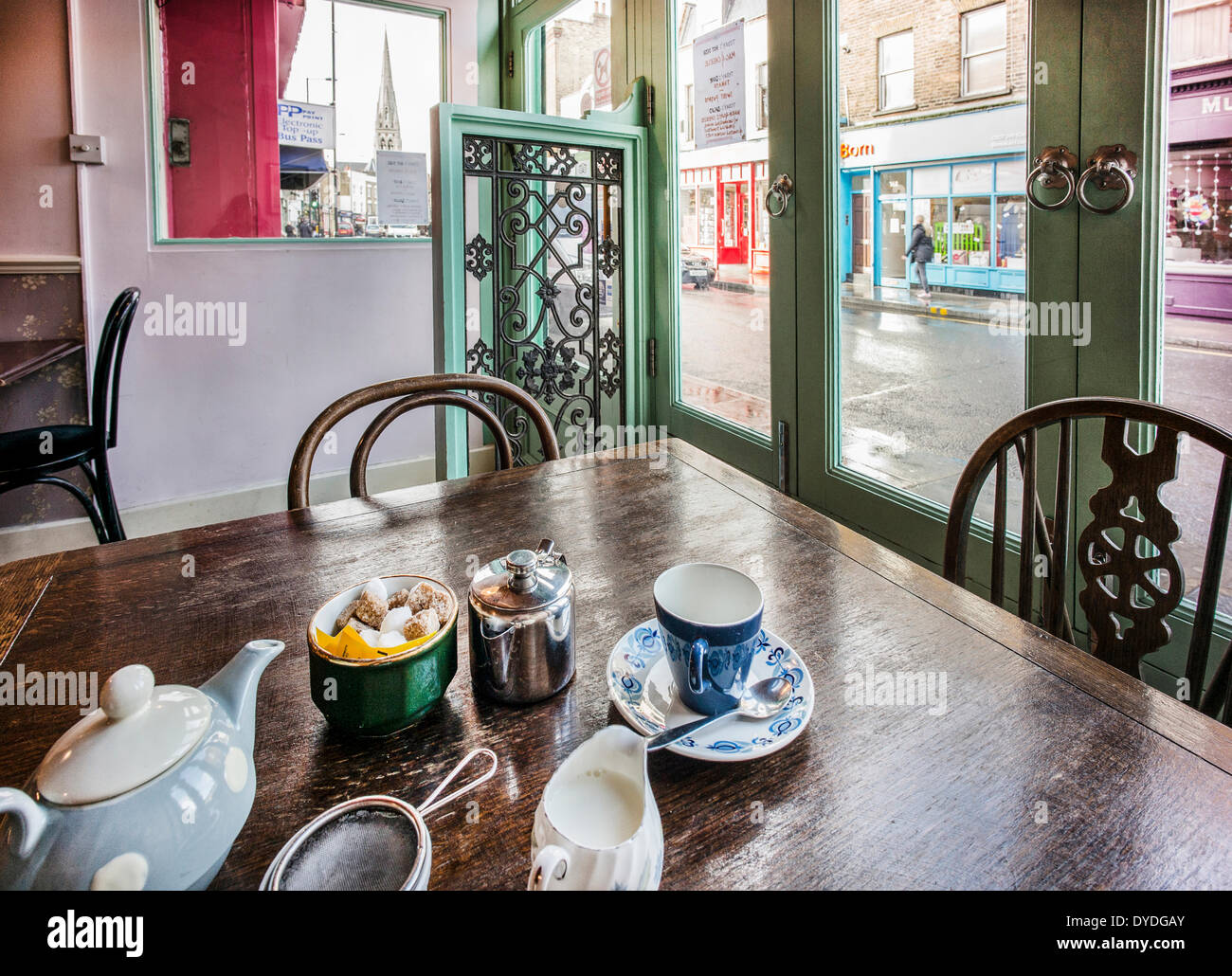 The tea rooms on Stoke Newington Church Street. Stock Photo