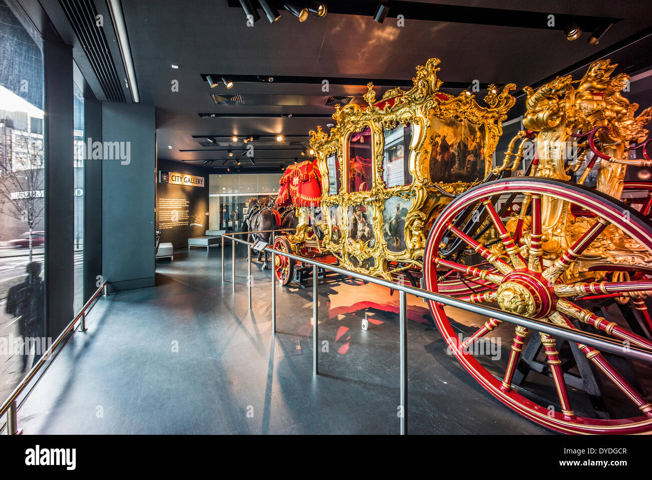 The Lord Mayor of London's State Coach in the Museum of London. Stock Photo