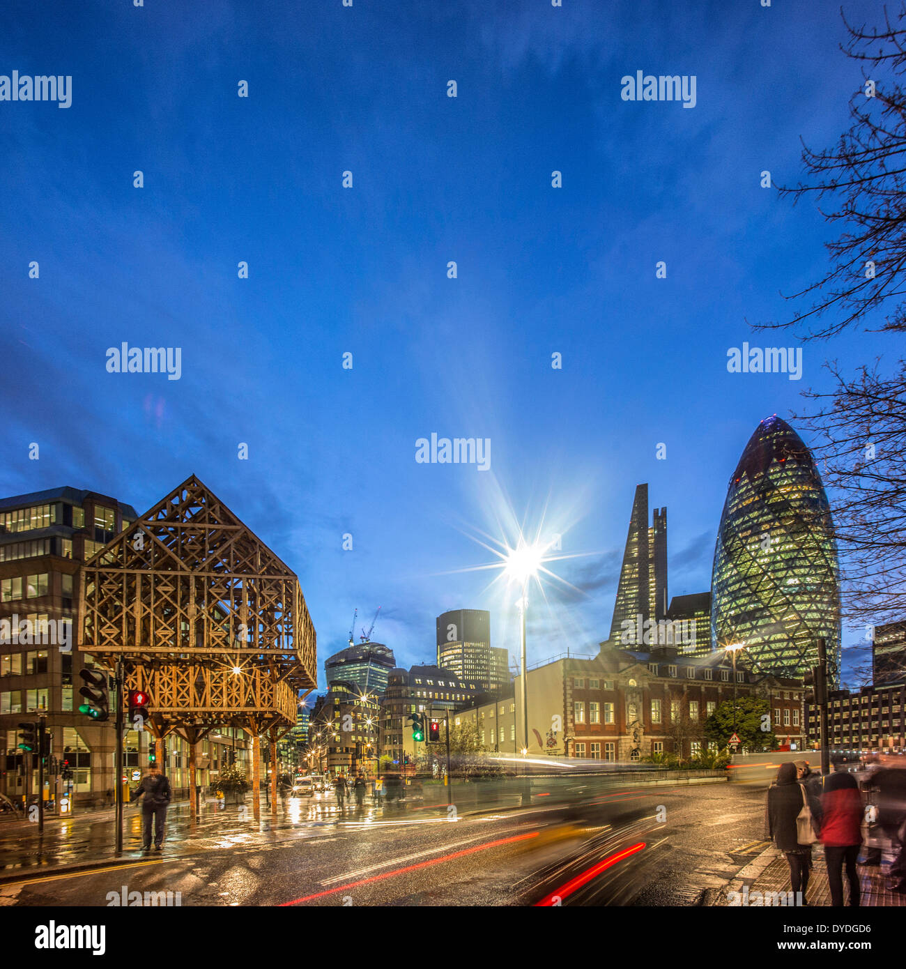 The location of the historic Aldgate where Chaucer lived from 1374-1386. Stock Photo