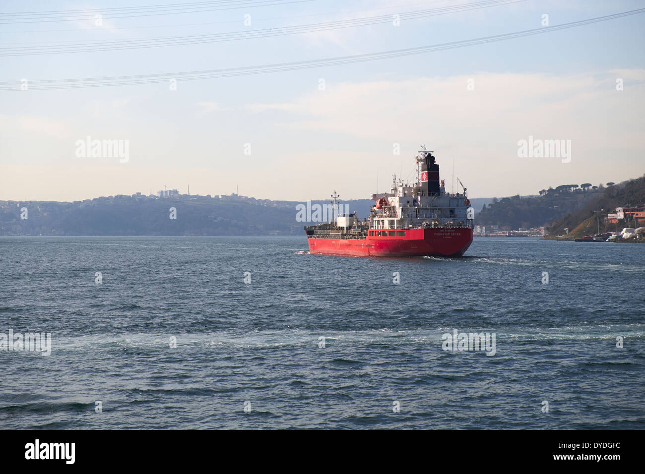 Commercial shipping on the Bosphorus, Istanbul, Turkey. Stock Photo