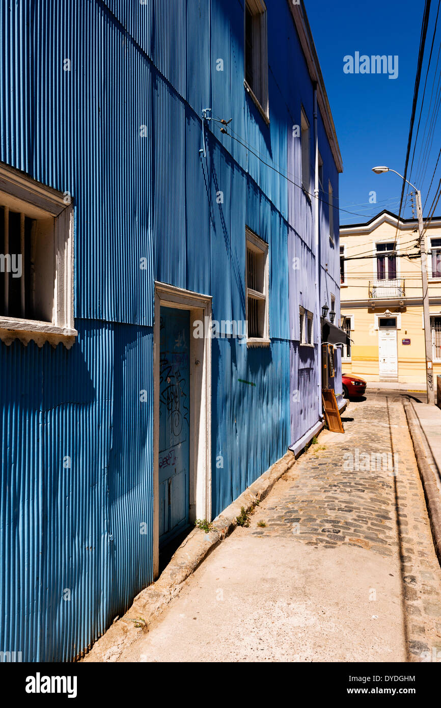 The iconic colourful architecture of Valparaiso. Stock Photo