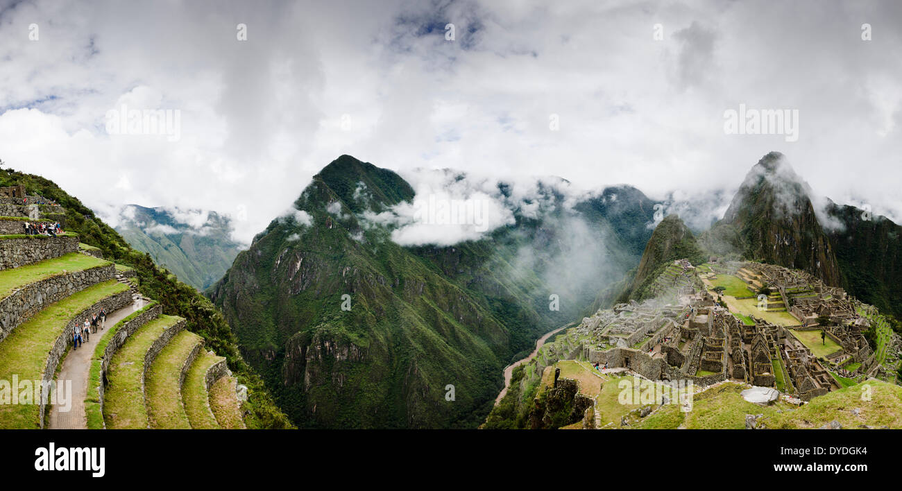 A view toward Macchu Pichu in the Cuzco Region of Peru. Stock Photo