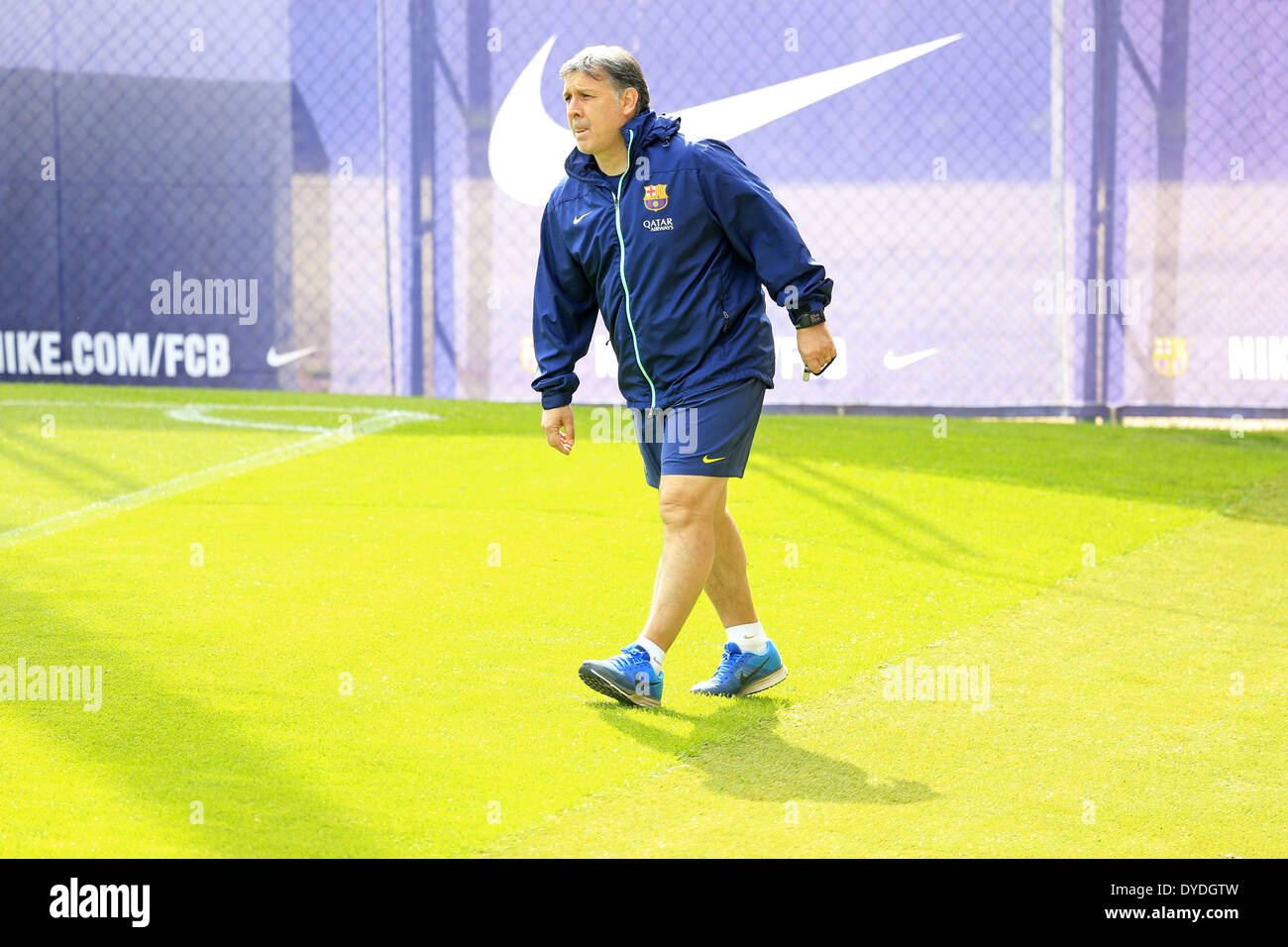 Barcelona, Spain. 15th Apr, 2014. BARCELONA-SPAIN April -15. Gerardo Martino in the FC Barcelona training and press conference preceding the final of the Copa del Rey, which took place at the Ciudad Deportiva Joan Gamper of FC Barcelona, ''on April 5, 2014 Photo: Joan Valls/Urbanandsport /Nurphoto © Joan Valls/NurPhoto/ZUMAPRESS.com/Alamy Live News Stock Photo