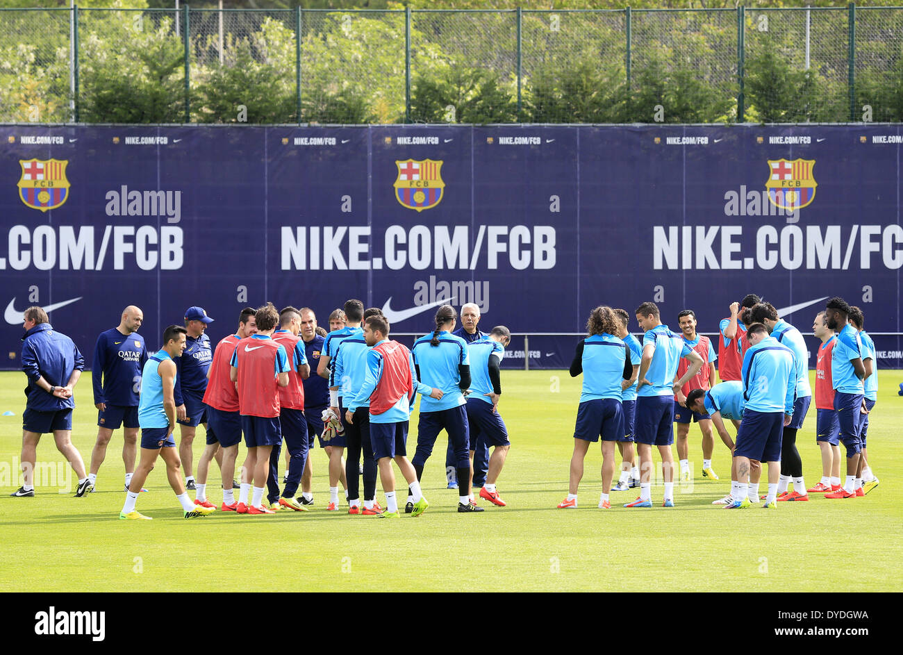 Barcelona, Spain. 15th Apr, 2014. BARCELONA-SPAIN April -15. FC Barcelona training and press conference preceding the final of the Copa del Rey, which took place at the Ciudad Deportiva Joan Gamper of FC Barcelona, ''on April 5, 2014 Photo: Joan Valls/Urbanandsport /Nurphoto © Joan Valls/NurPhoto/ZUMAPRESS.com/Alamy Live News Stock Photo