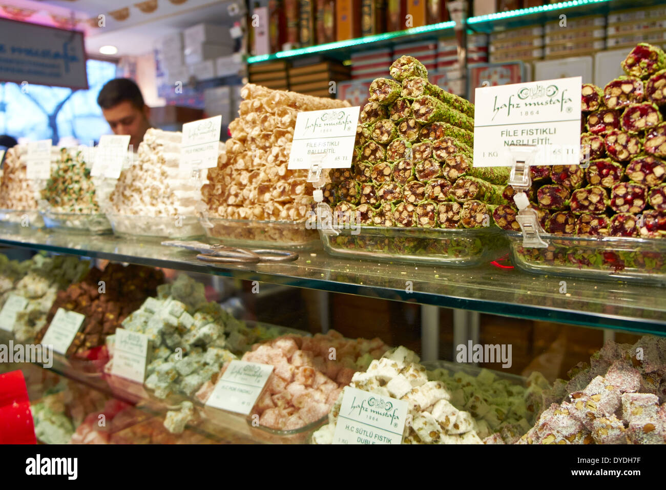 The Hafiz Mustafa Turkish Delight shop in Instanbul,Turkey. Stock Photo