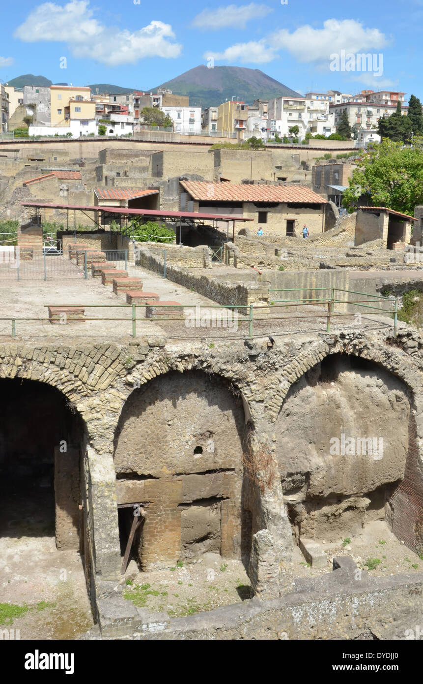 Italy Europe roman ancient Rome Pompeii Vesuvius ruins town preserved preservation art history remains architecture eruption Stock Photo
