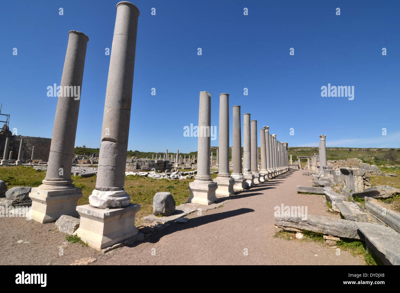 Greece Europe Greek architecture ancient Greece Europe column stone marble classic Corinthian column turkey perge Mediterrane Stock Photo