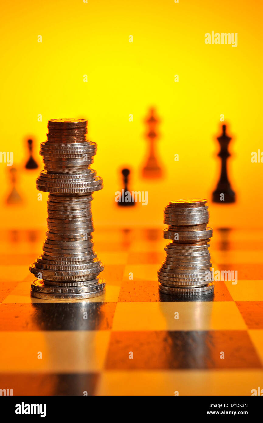 Chess, Check, chess pieces, play, game, strategy, money, coins, Swiss