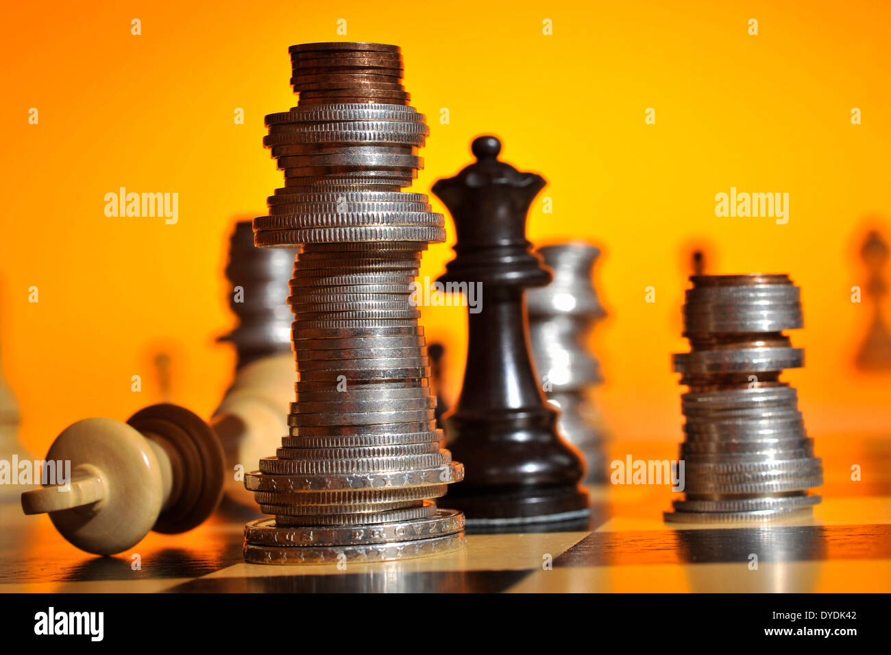 Chess, Check, chess pieces, play, game, strategy, money, coins, Swiss