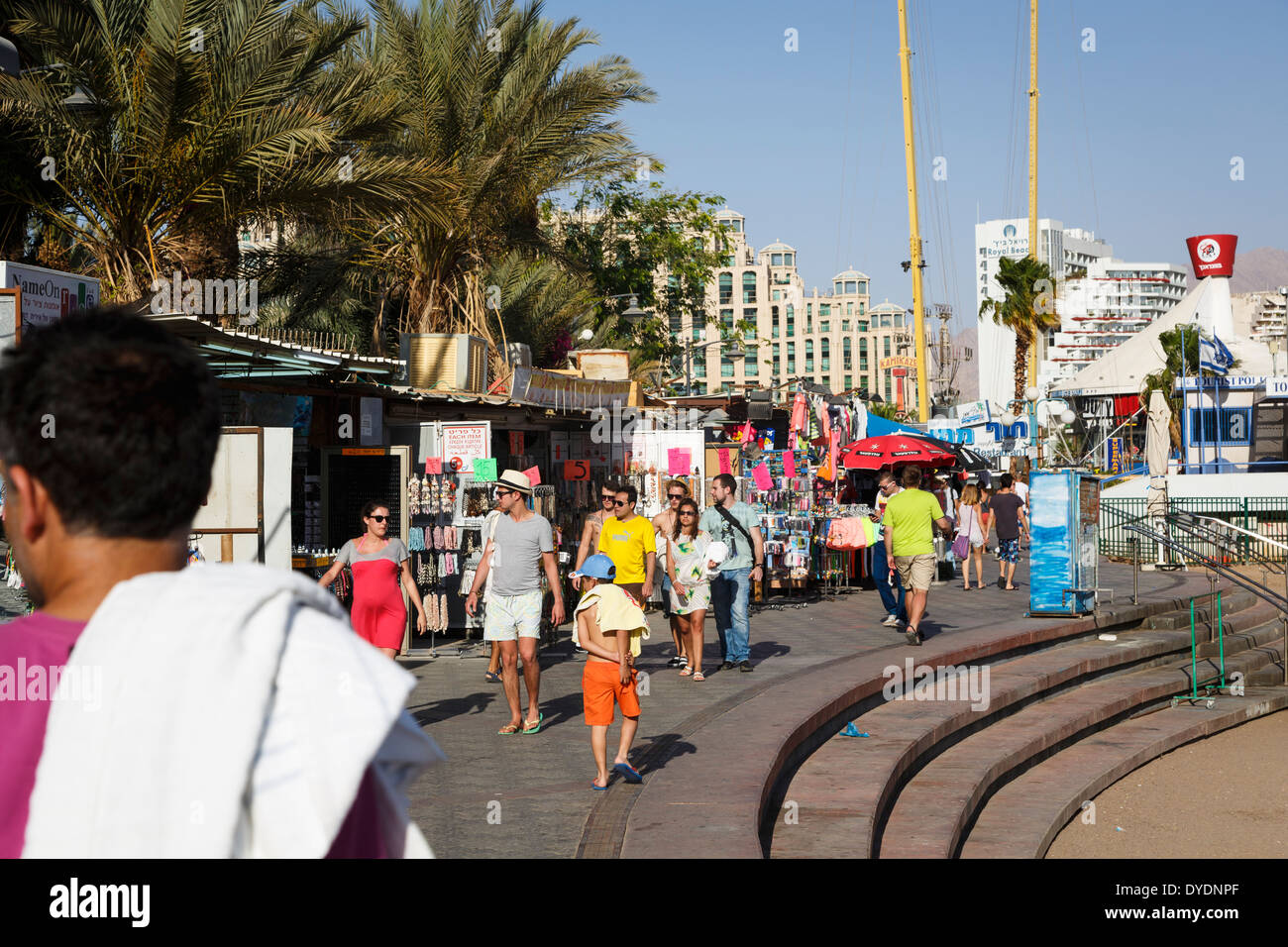 People walking by the promenade, Eilat, Israel. Stock Photo